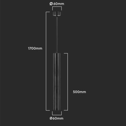 Lámpara colgante 1xGU10/35W/230V 50 cm negro