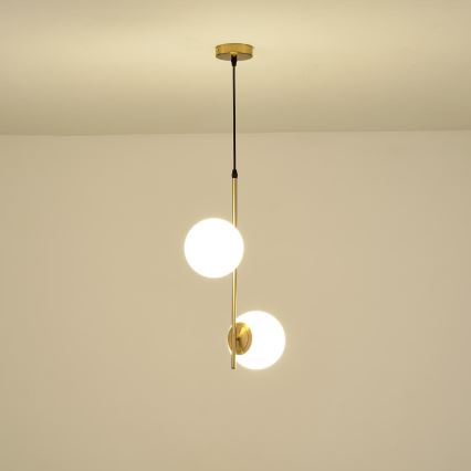 Lámpara colgante 2xE27/40W/230V latón