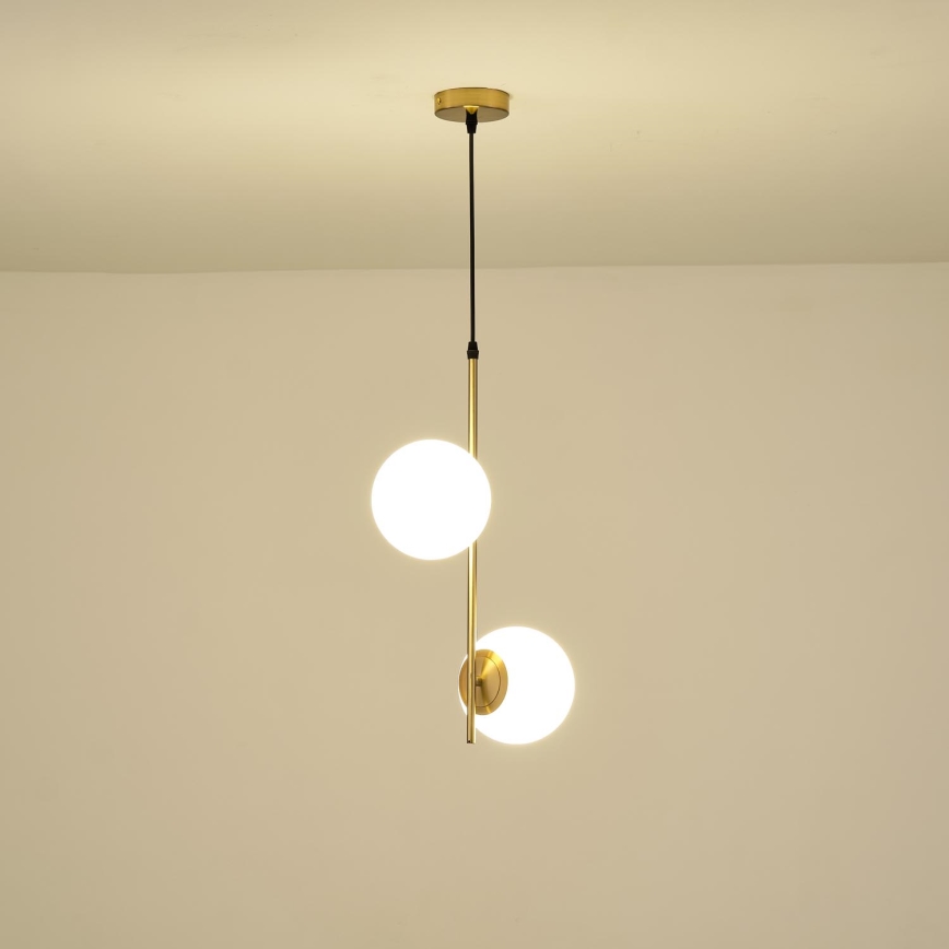 Lámpara colgante 2xE27/40W/230V latón