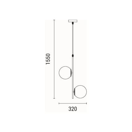 Lámpara colgante 2xE27/40W/230V latón