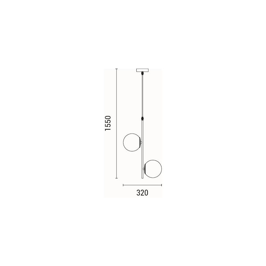 Lámpara colgante 2xE27/40W/230V latón