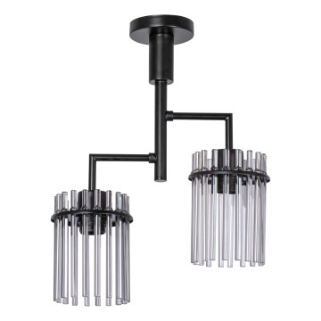 Lámpara colgante 2xE27/60W/230V negro/ahumado