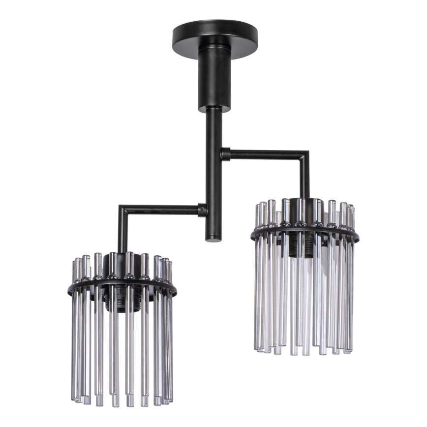 Lámpara colgante 2xE27/60W/230V negro/ahumado