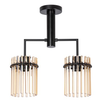 Lámpara colgante 2xE27/60W/230V negro/ahumado