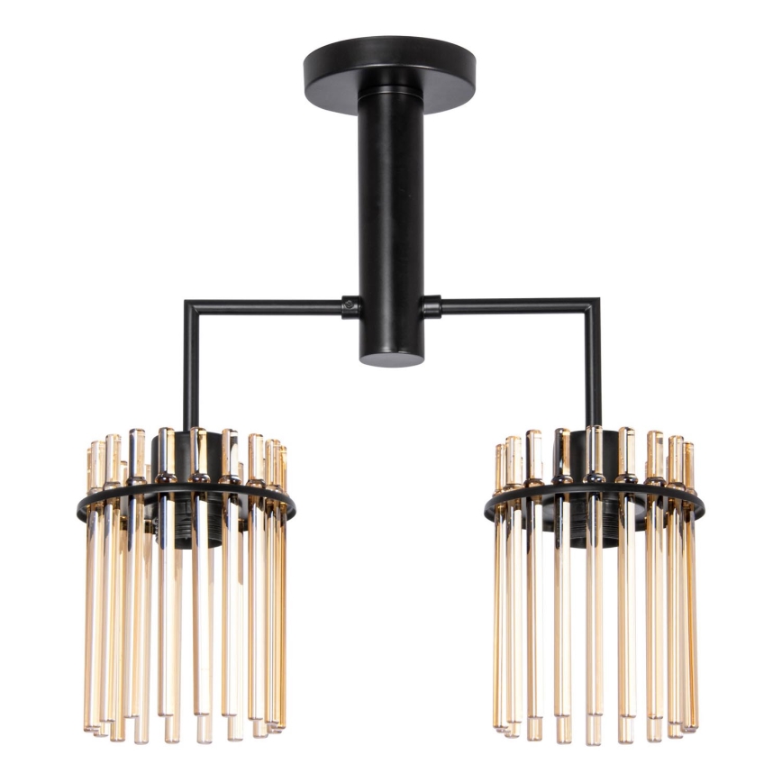 Lámpara colgante 2xE27/60W/230V negro/ahumado