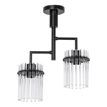 Lámpara colgante 2xE27/60W/230V negro/transparente