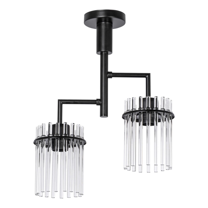 Lámpara colgante 2xE27/60W/230V negro/transparente