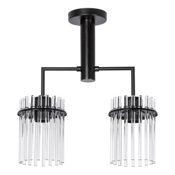 Lámpara colgante 2xE27/60W/230V negro/transparente