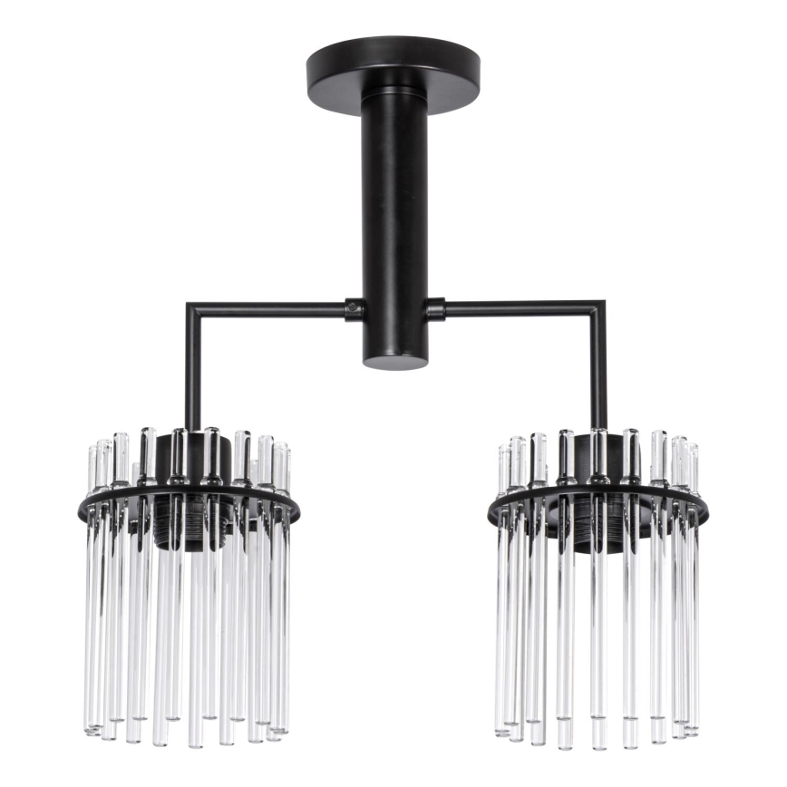 Lámpara colgante 2xE27/60W/230V negro/transparente