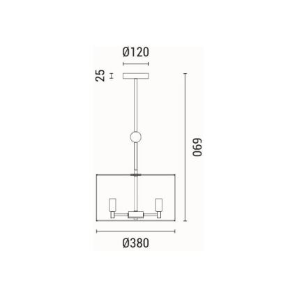 Lámpara colgante 3xE14/15W/230V