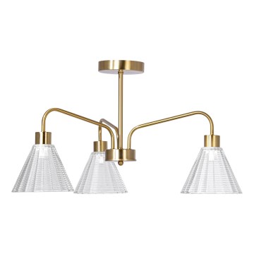 Lámpara colgante 3xE27/60W/230V dorado
