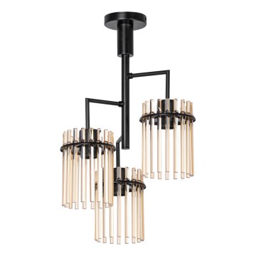 Lámpara colgante 3xE27/60W/230V negro/beige