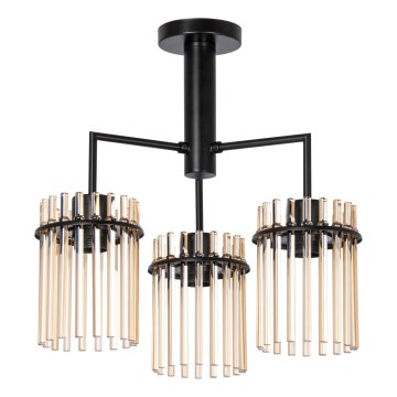 Lámpara colgante 3xE27/60W/230V negro/beige