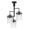 Lámpara colgante 3xE27/60W/230V negro/transparente