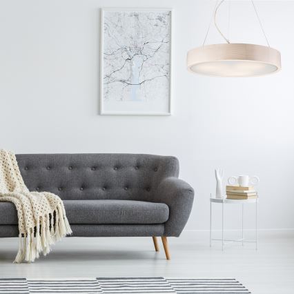 Lámpara colgante 3xE27/60W/230V ø 47 cm pino