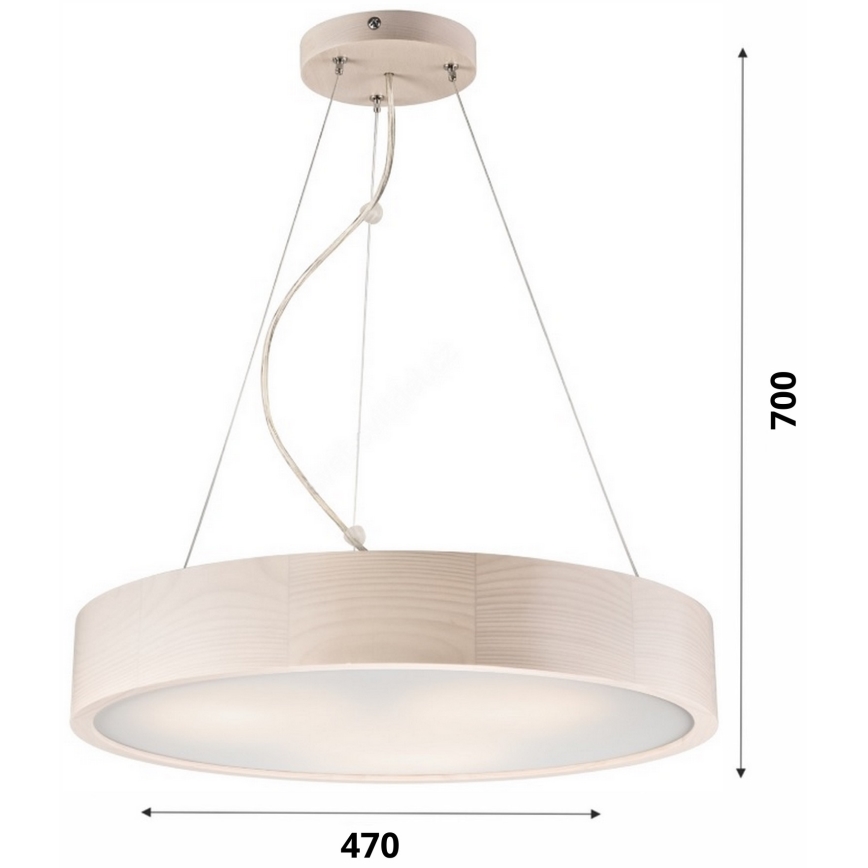 Lámpara colgante 3xE27/60W/230V ø 47 cm pino