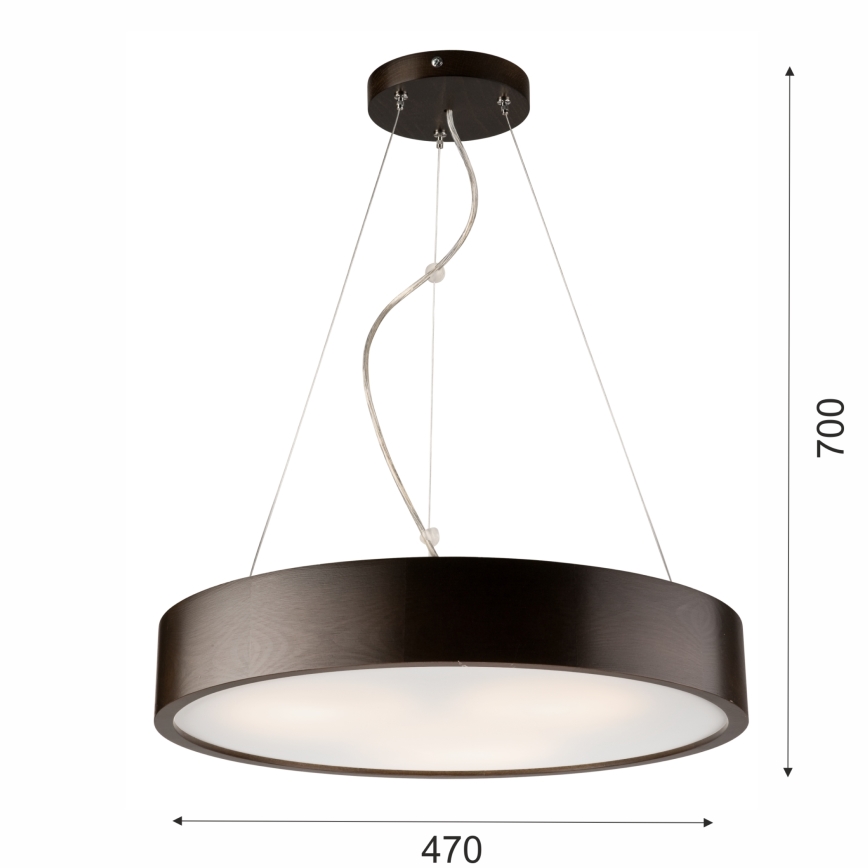 Lámpara colgante 3xE27/60W/230V ø 47 cm pino
