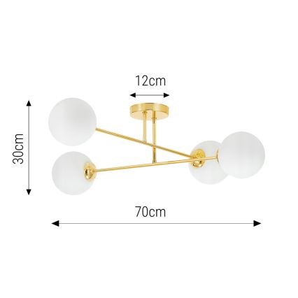Lámpara colgante 4xE27/35W/230V diá. 70 cm dorado