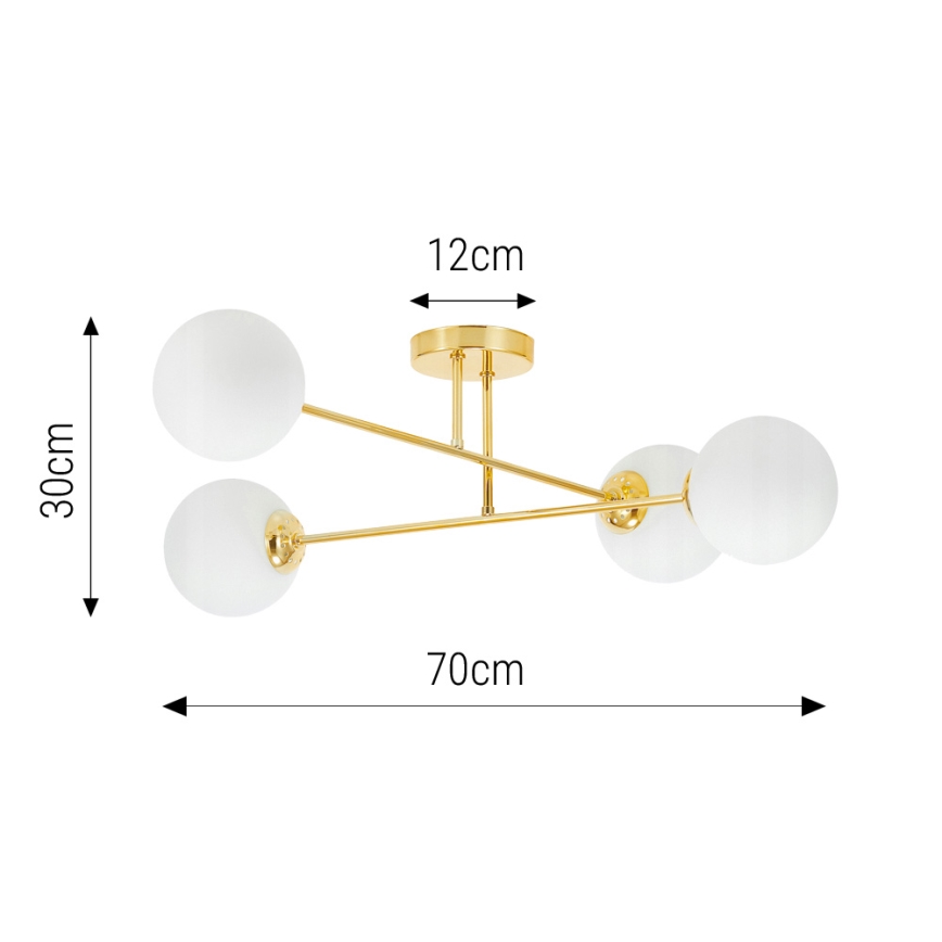 Lámpara colgante 4xE27/35W/230V diá. 70 cm dorado
