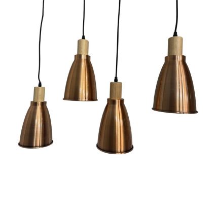 Lámpara colgante 4xE27/60W/230V cobre