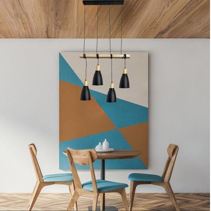 Lámpara colgante 4xE27/60W/230V negro