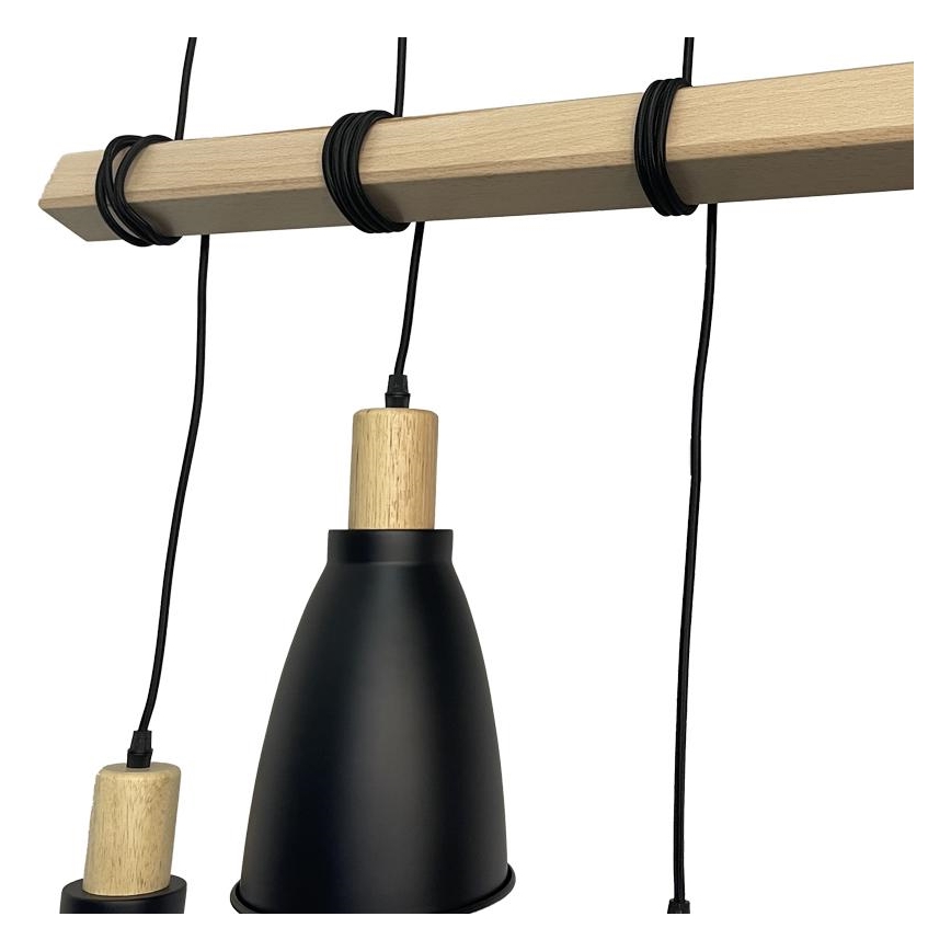 Lámpara colgante 4xE27/60W/230V negro