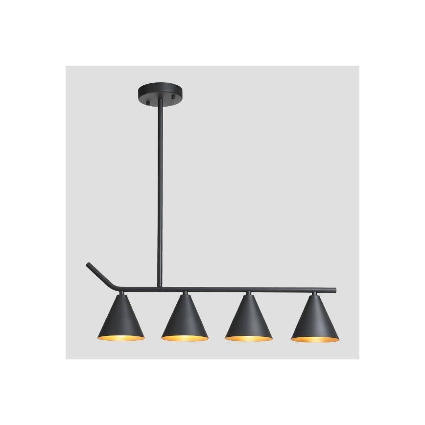 Lámpara colgante 4xΕ27/40W/230V negro