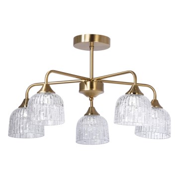 Lámpara colgante 5xE14/60W/230V dorado