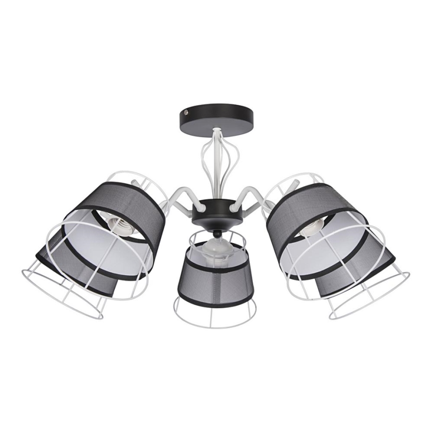 Lámpara colgante 5xE27/60W/230V blanca/negra