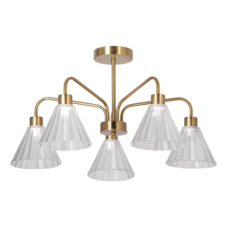 Lámpara colgante 5xE27/60W/230V dorado