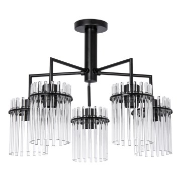 Lámpara colgante 5xE27/60W/230V negro/transparente