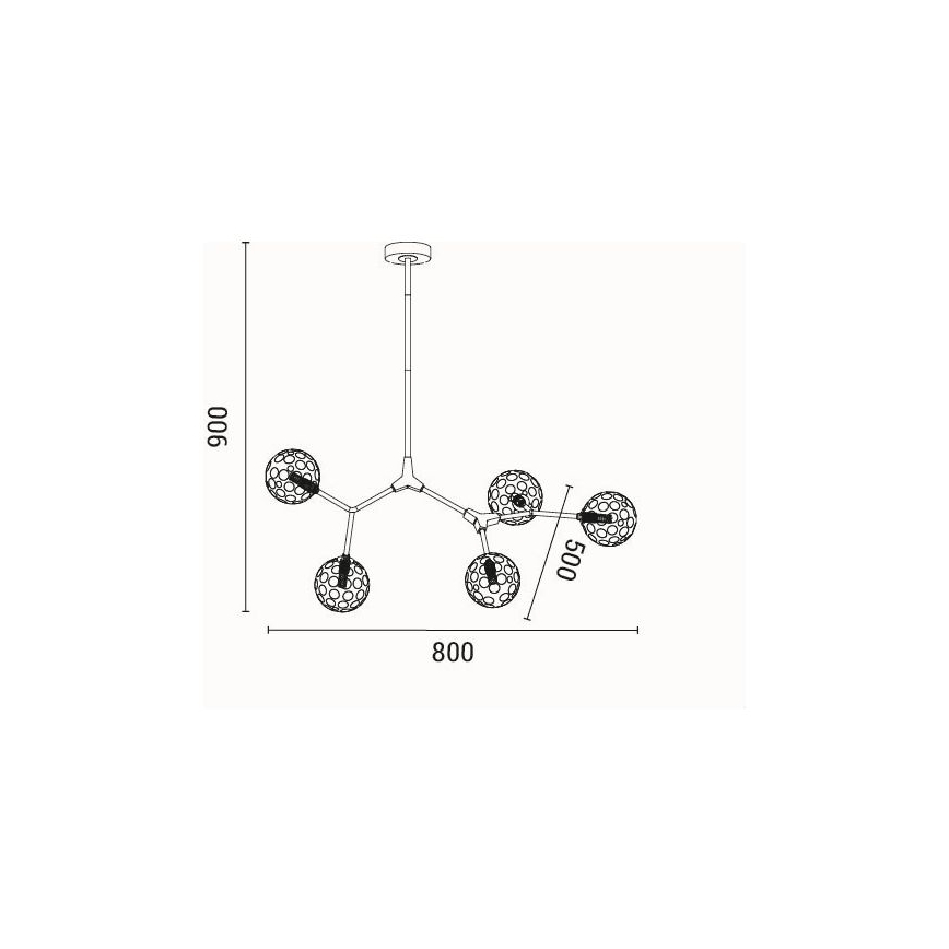 Lámpara colgante 5xG9/15W/230V gris