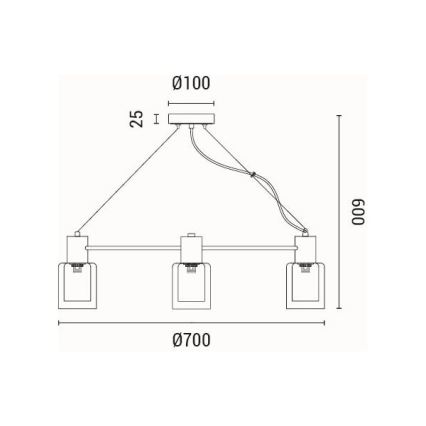 Lámpara colgante 6xE14/15W/230V