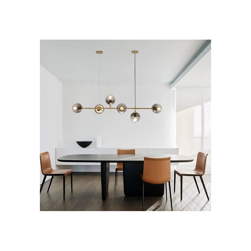 Lámpara colgante 6xE27/10W/230V dorado