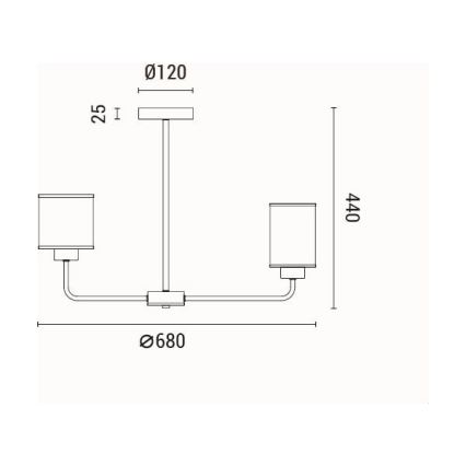Lámpara colgante 6xE27/60W/230V