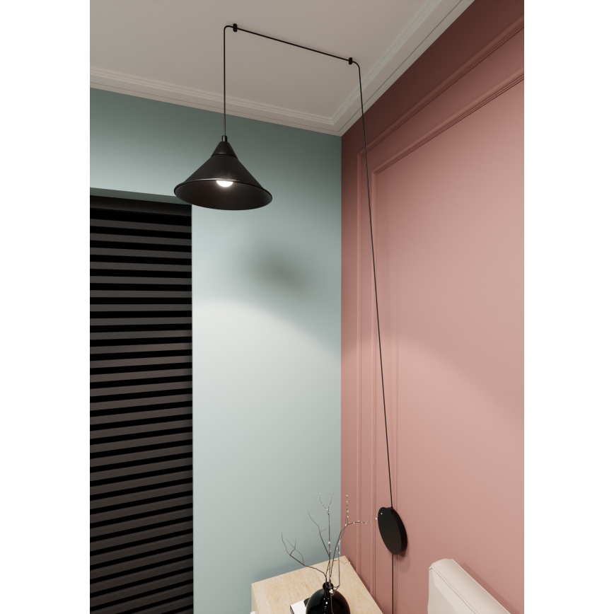 Lámpara colgante ABRAMO 1xE27/15W/230V negro