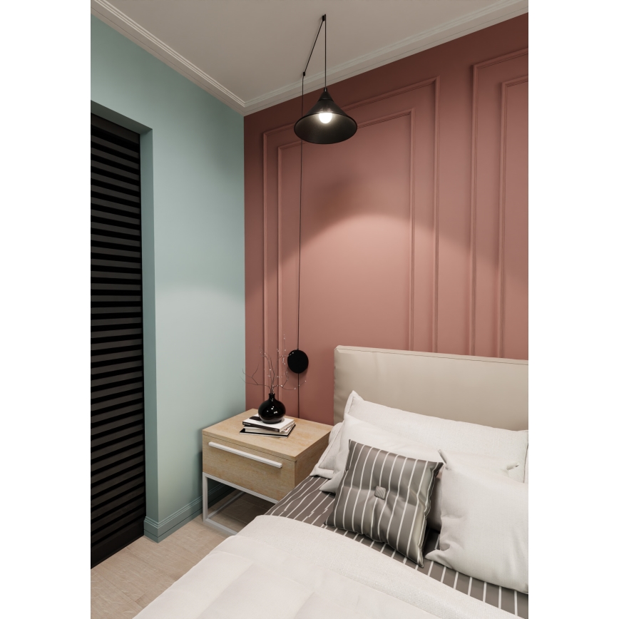 Lámpara colgante ABRAMO 1xE27/15W/230V negro