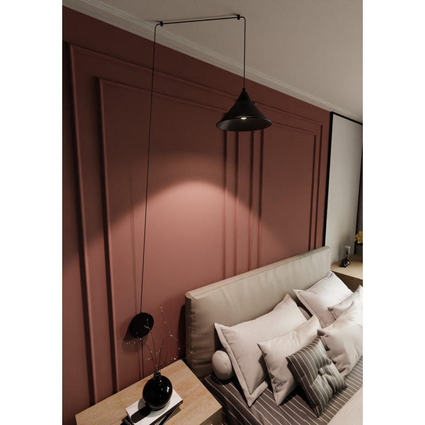 Lámpara colgante ABRAMO 1xE27/15W/230V negro