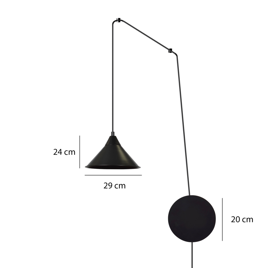 Lámpara colgante ABRAMO 1xE27/15W/230V negro