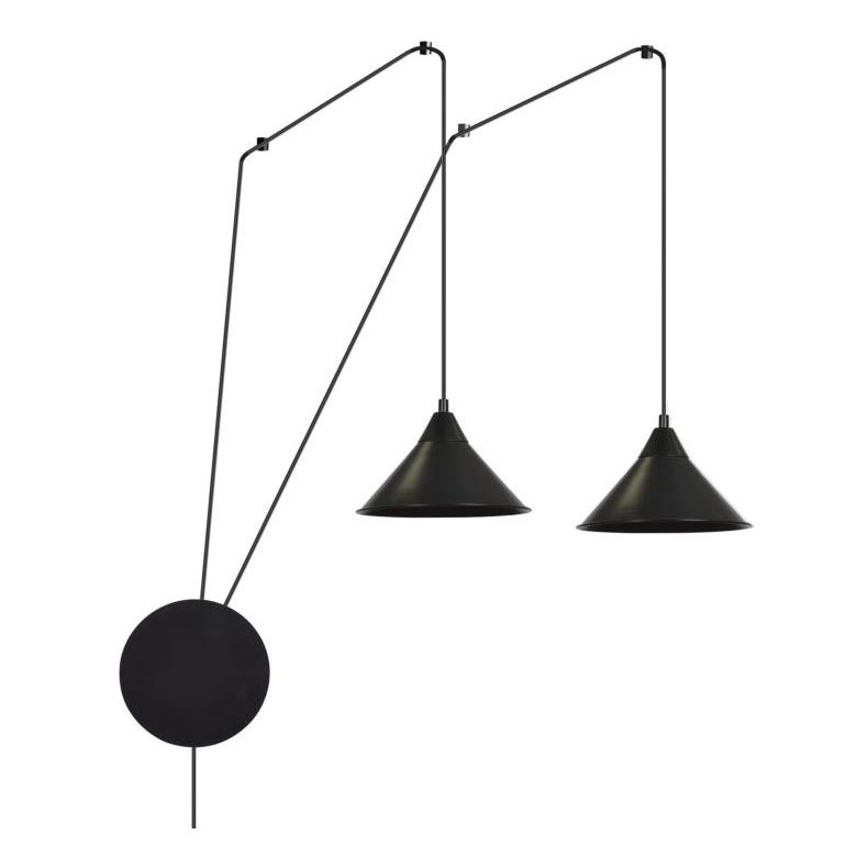 Lámpara colgante ABRAMO 2xE27/15W/230V negro