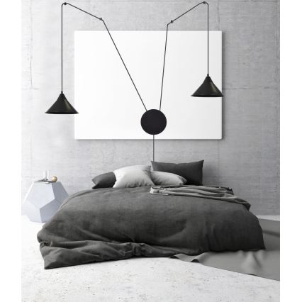 Lámpara colgante ABRAMO 2xE27/15W/230V negro