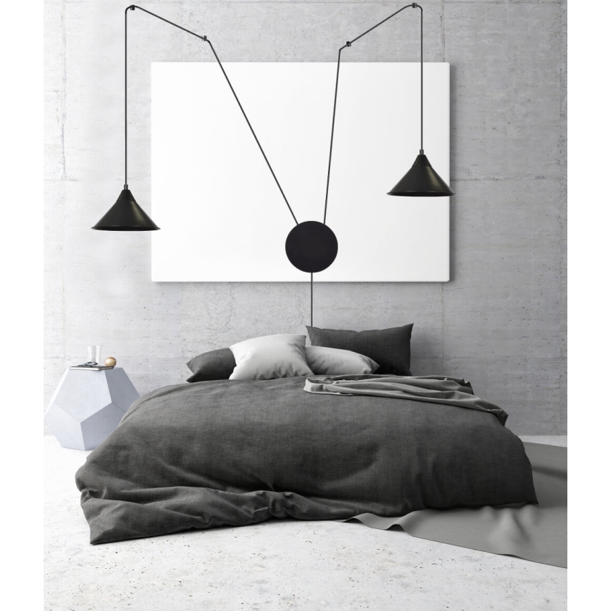Lámpara colgante ABRAMO 2xE27/15W/230V negro