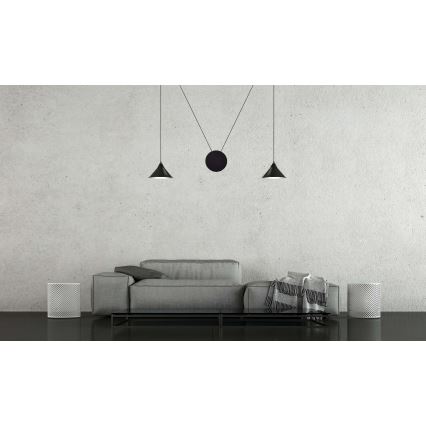Lámpara colgante ABRAMO 2xE27/15W/230V negro