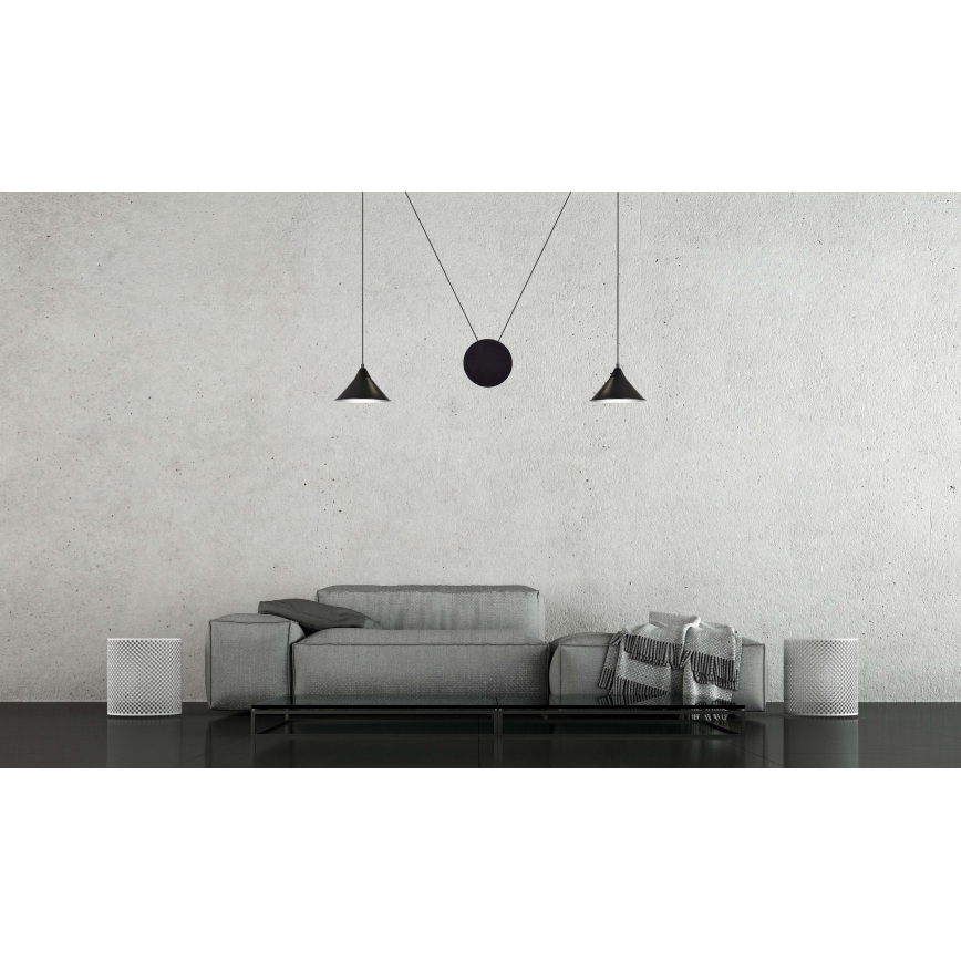 Lámpara colgante ABRAMO 2xE27/15W/230V negro