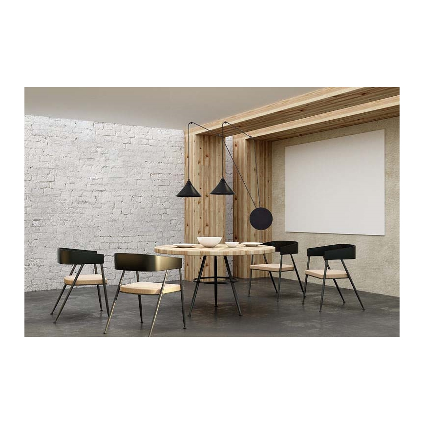 Lámpara colgante ABRAMO 2xE27/15W/230V negro