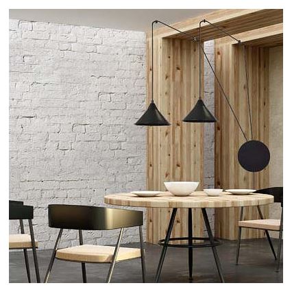 Lámpara colgante ABRAMO 2xE27/15W/230V negro