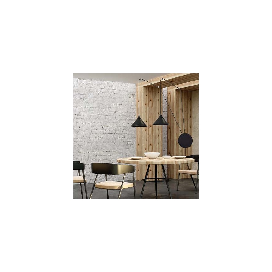 Lámpara colgante ABRAMO 2xE27/15W/230V negro