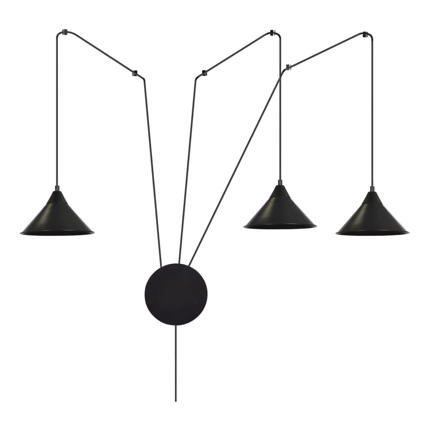 Lámpara colgante ABRAMO 3xE27/15W/230V negro