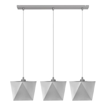 Lámpara colgante ADAMANT 3xE27/15W/230V gris