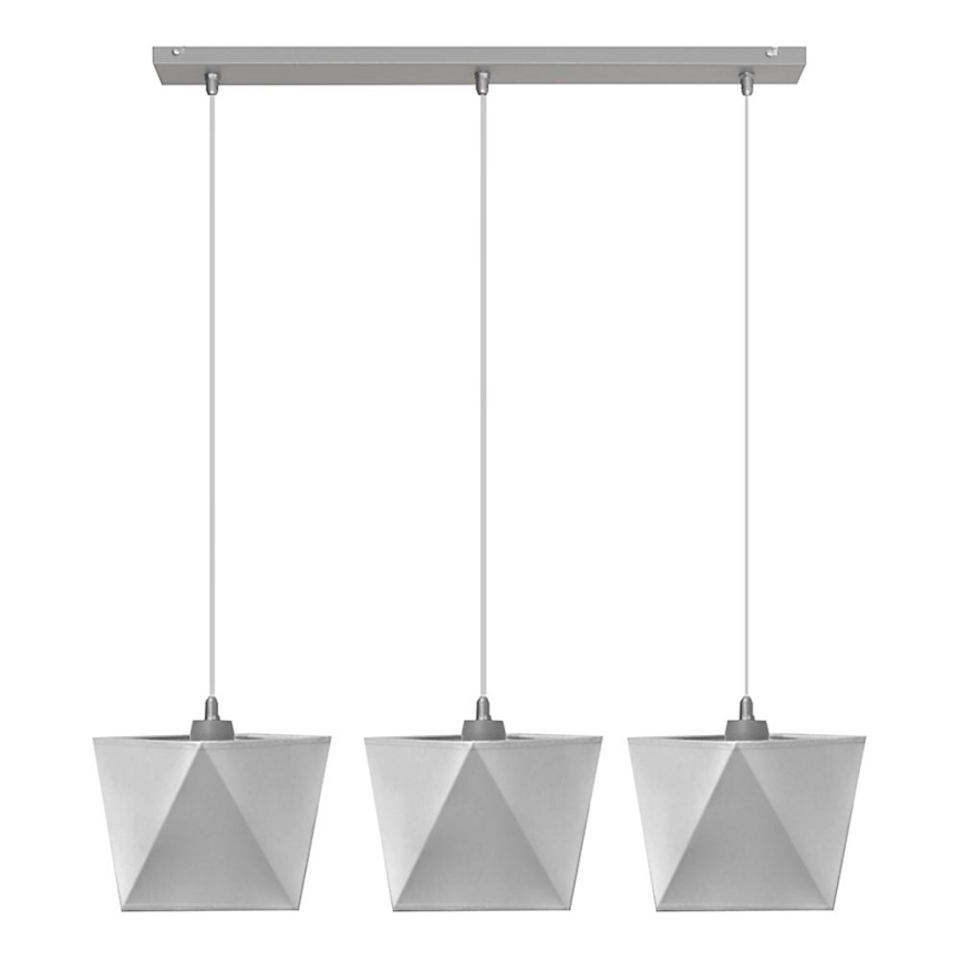 Lámpara colgante ADAMANT 3xE27/15W/230V gris